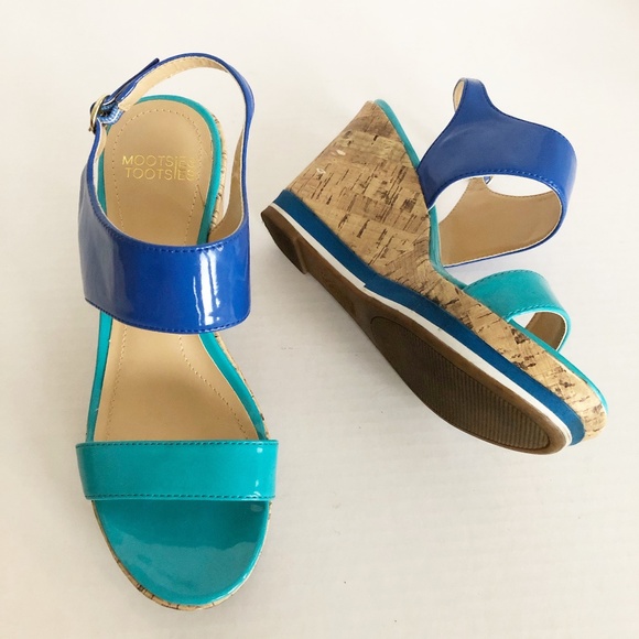 Mootsies Tootsies Shoes - Mootsies Tootsies Motinsy Wedge Sandal Blue Aqua